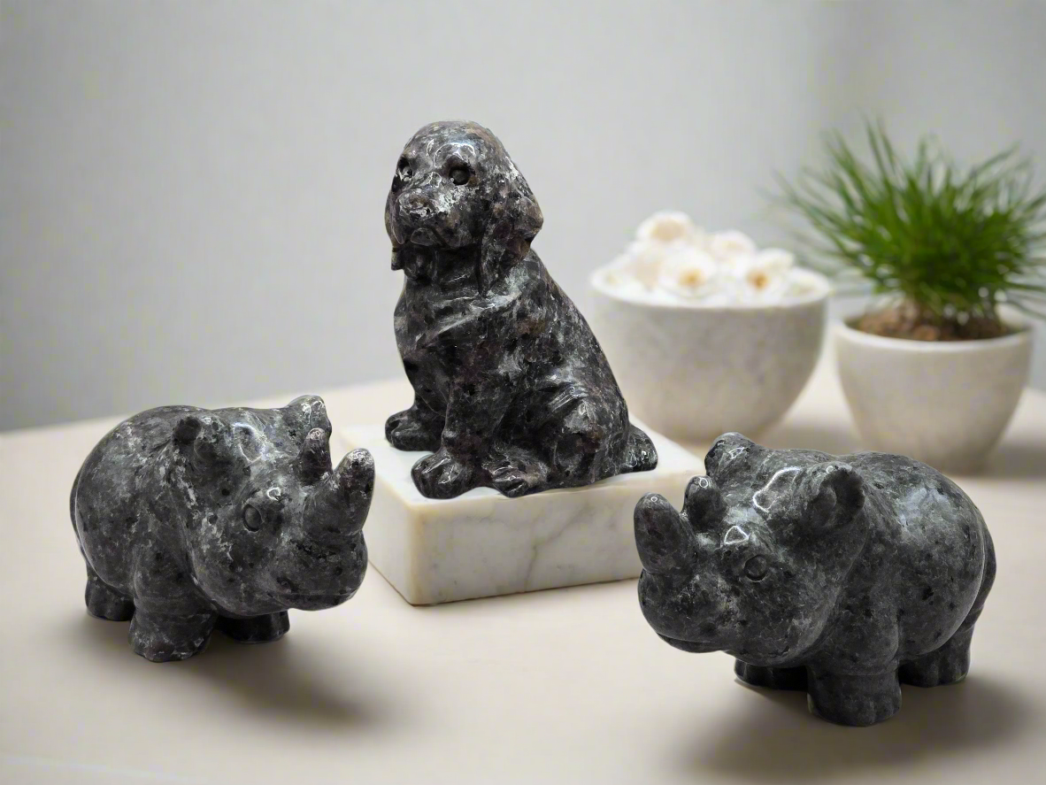 Natural Florescent Yooperlight Animal Carvings