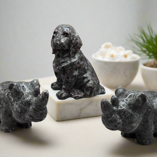 Natural Florescent Yooperlight Animal Carvings