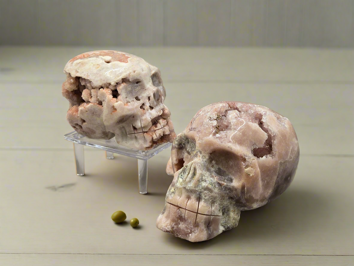 Pink Amethyst Skulls