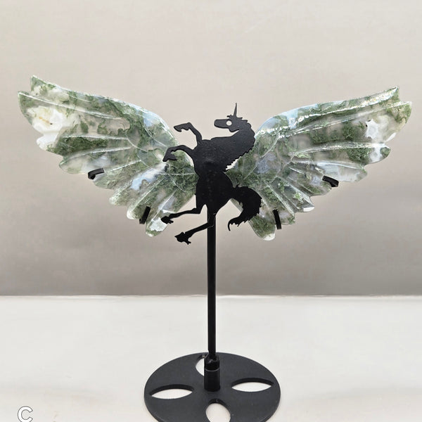 Unicorn Wings Carvings on Stand