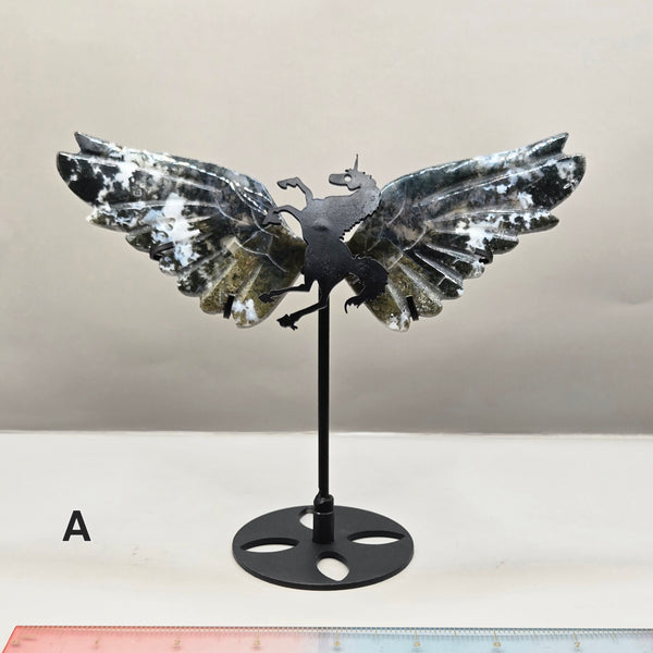 Unicorn Wings Carvings on Stand