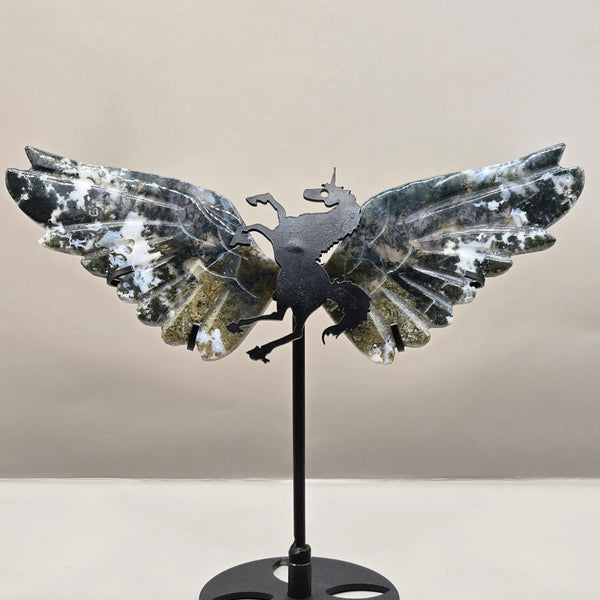 Unicorn Wings Carvings on Stand