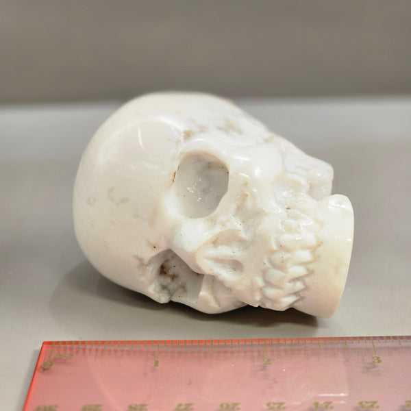 Snow Agate Skull