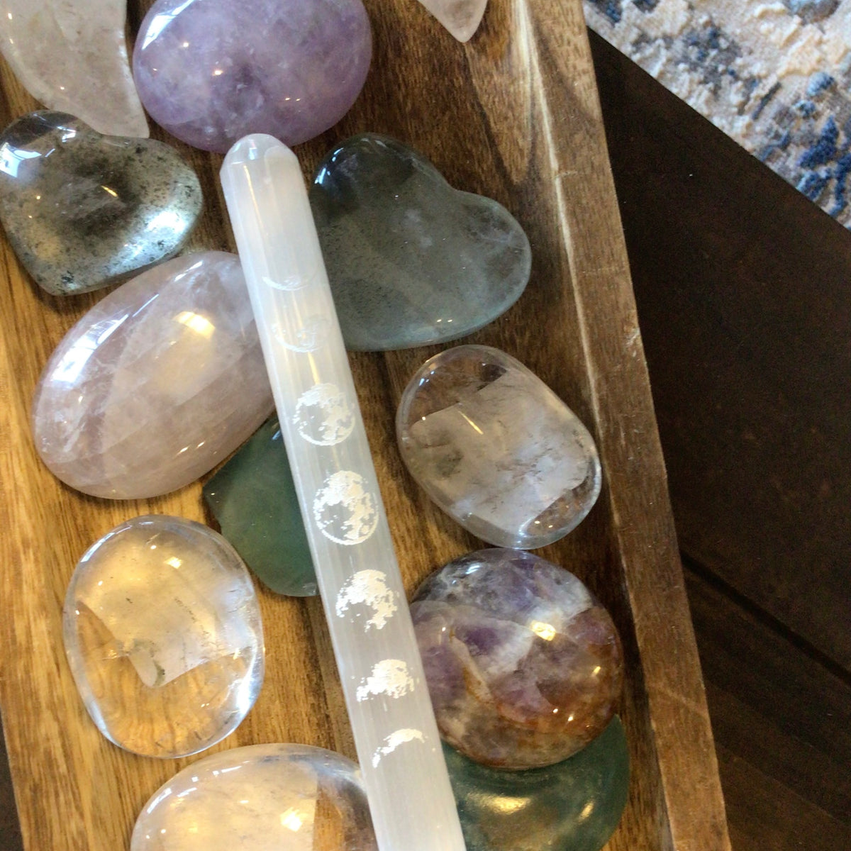 Selenite Wand with Etched Designs