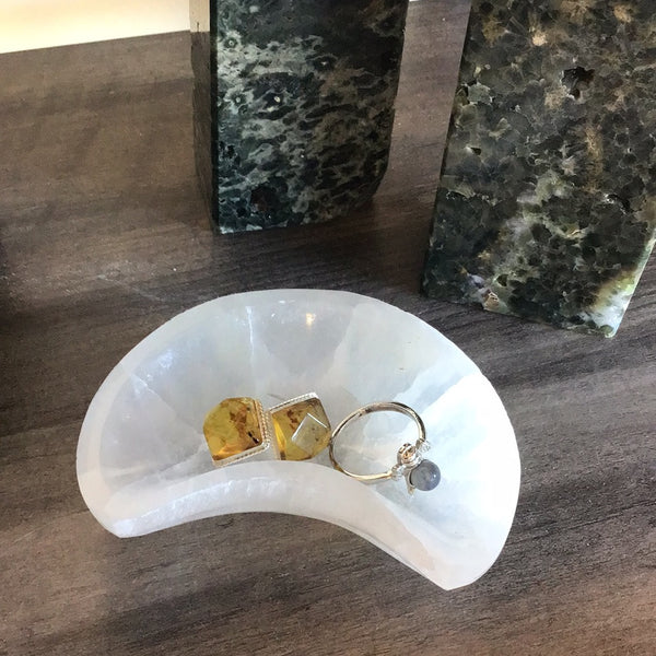 Mini Selenite Moon Bowl