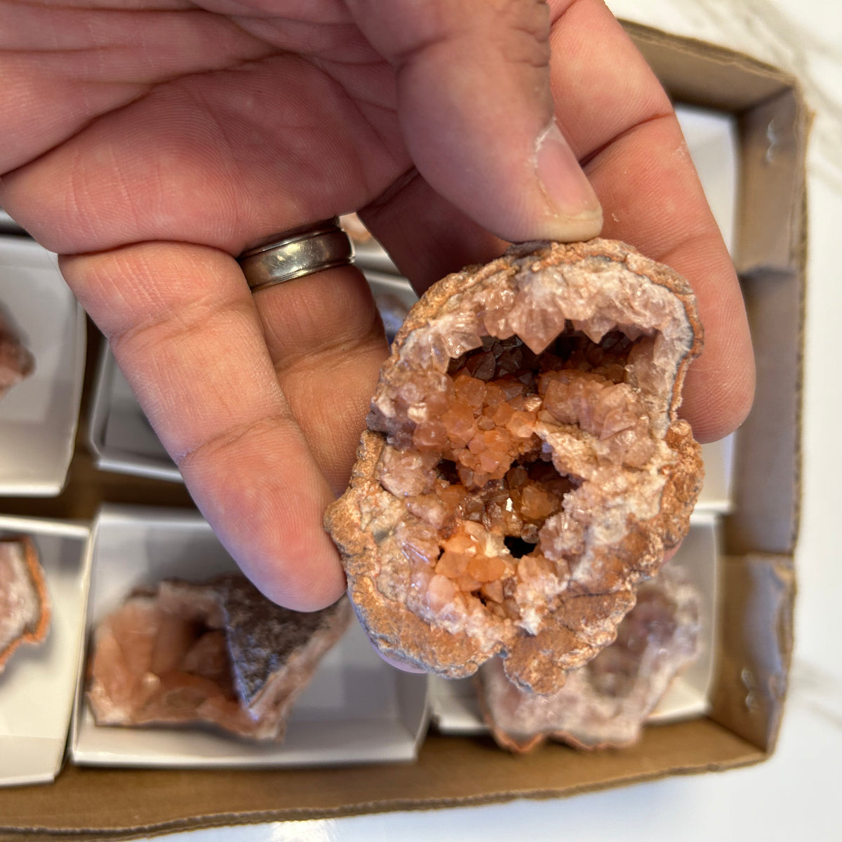 Pink Amethyst geode flat - Argentina