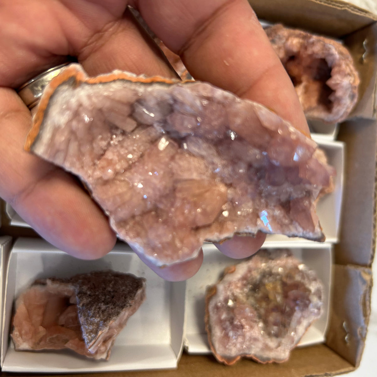 Pink Amethyst geode flat - Argentina