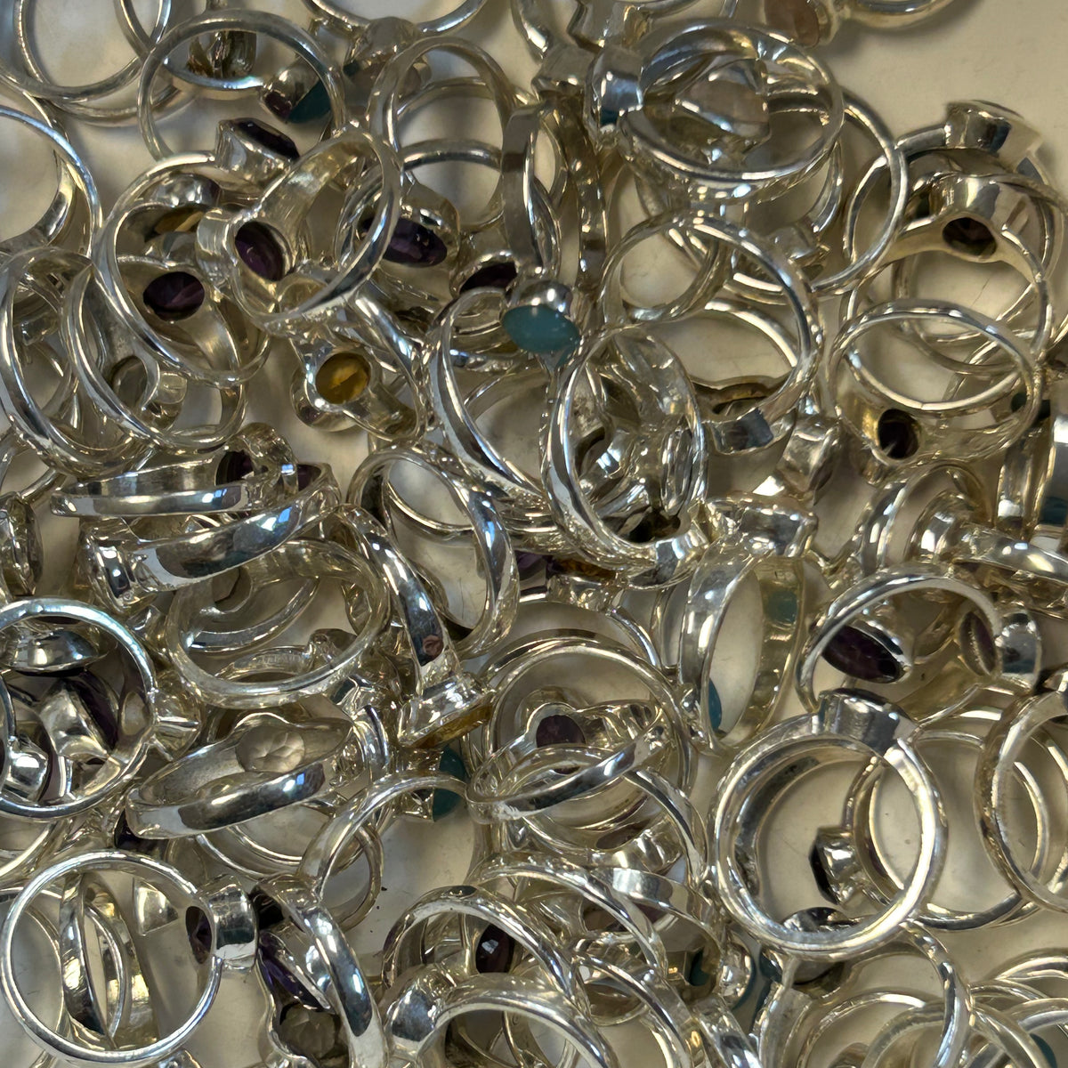 Bulk 925 silver sized rings