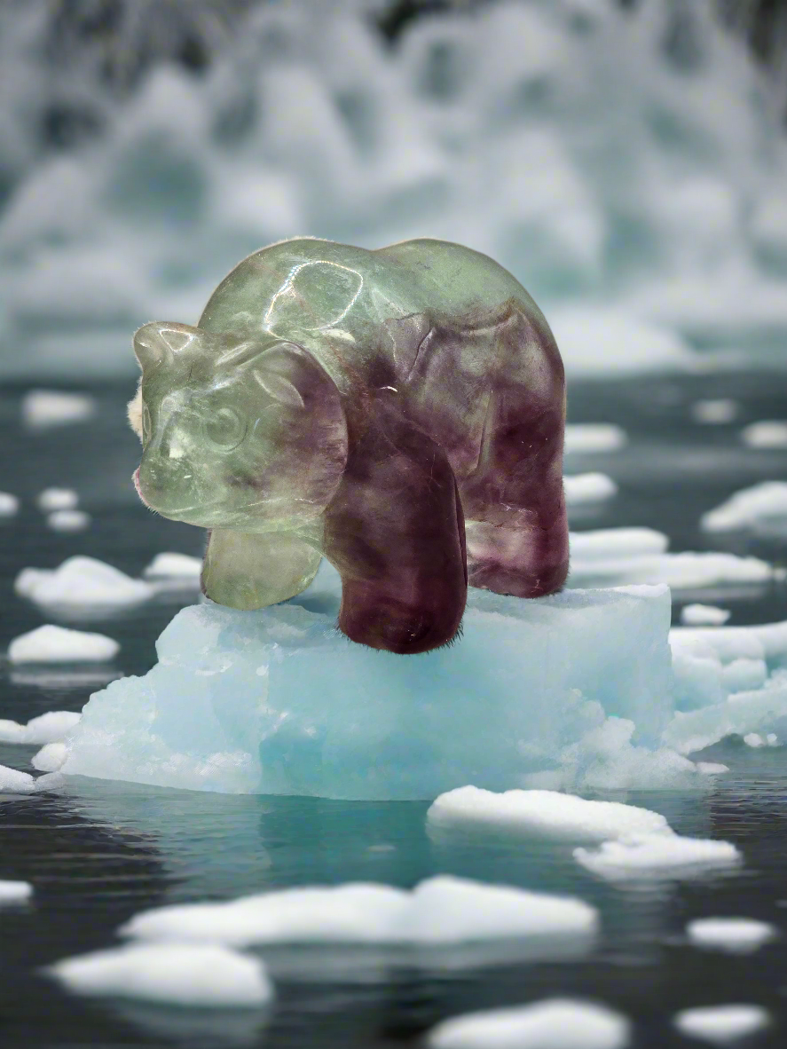 Fluorite Bear Carving