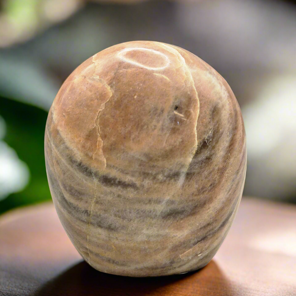 Peach and Black Moonstone Freeform