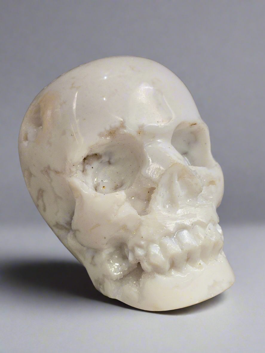 Snow Agate Skull