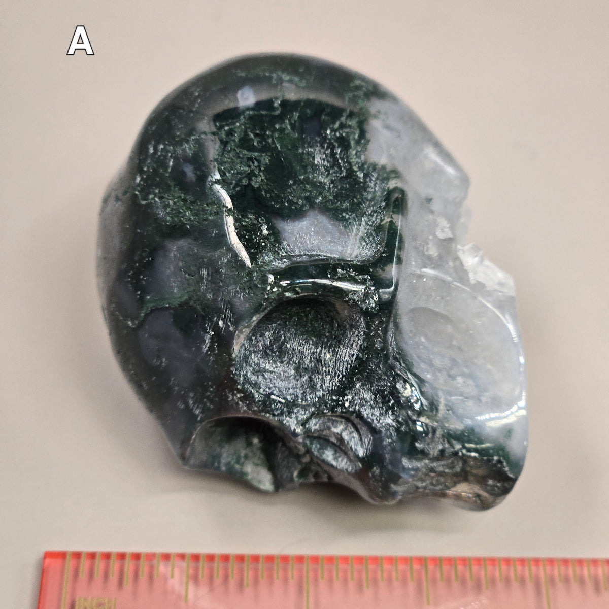 Moss Agate Skull