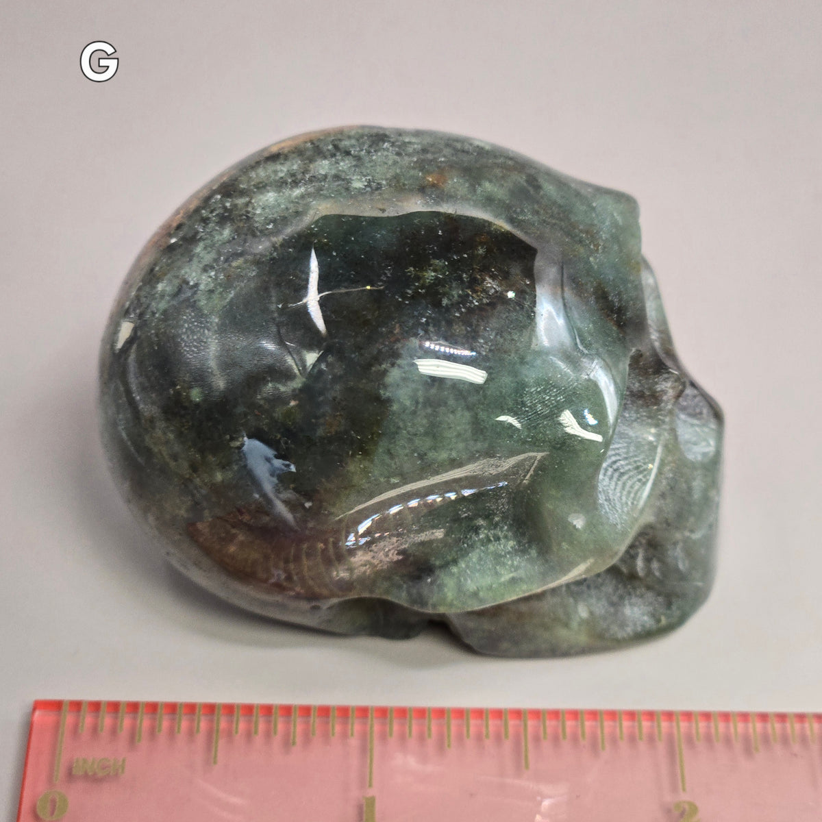 Moss Agate Skull