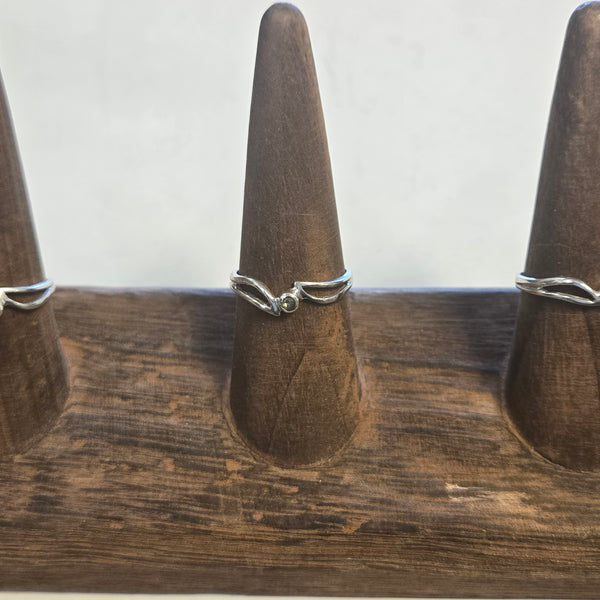 Moldavite delicate stacking ring