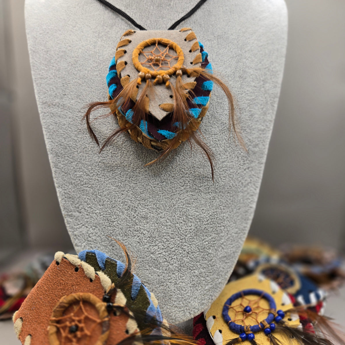 Suede Dreamcatcher Necklace Pouch