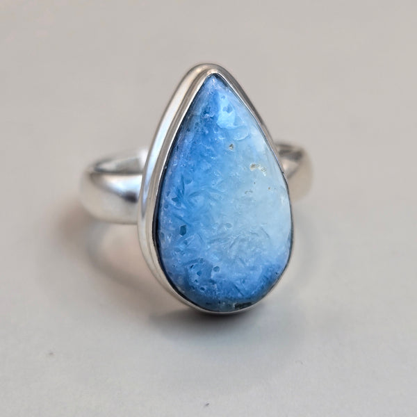 Blue Ice Glacierite Silver Rings
