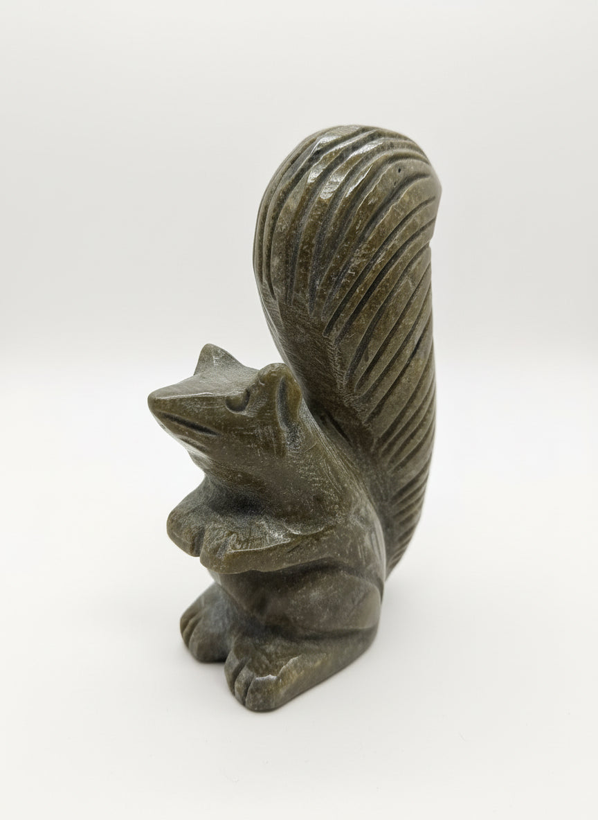 Squirrel Carving – [Choose Material: Garnet, Ocean Jasper, or Agate]