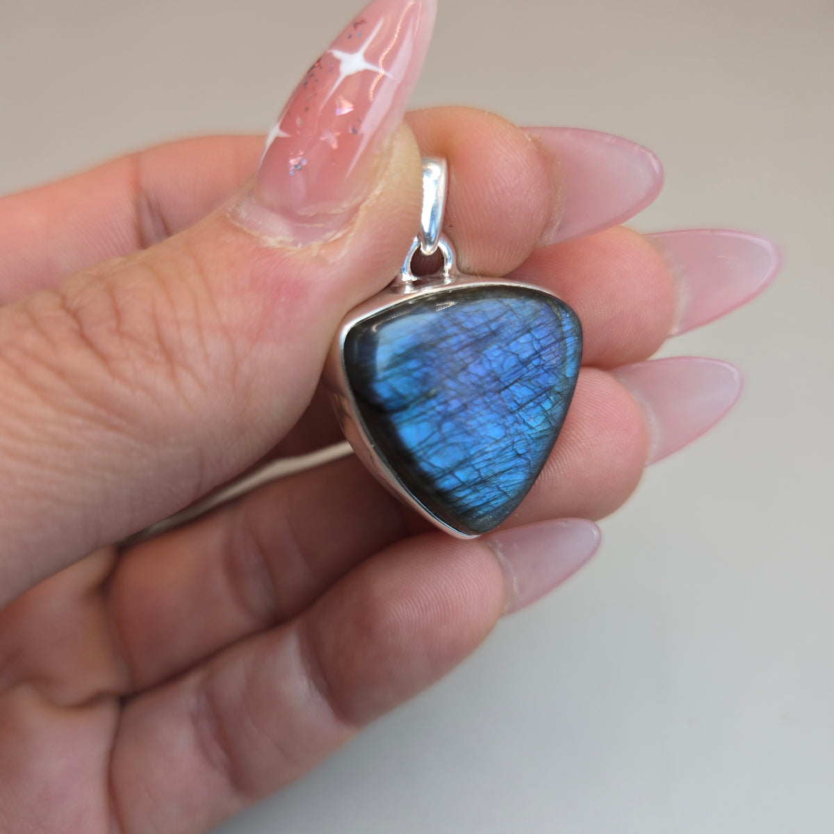Purple Fire Labradorite Pendants