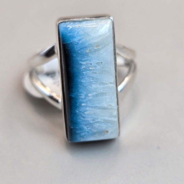 Blue Ice Glacierite Silver Rings