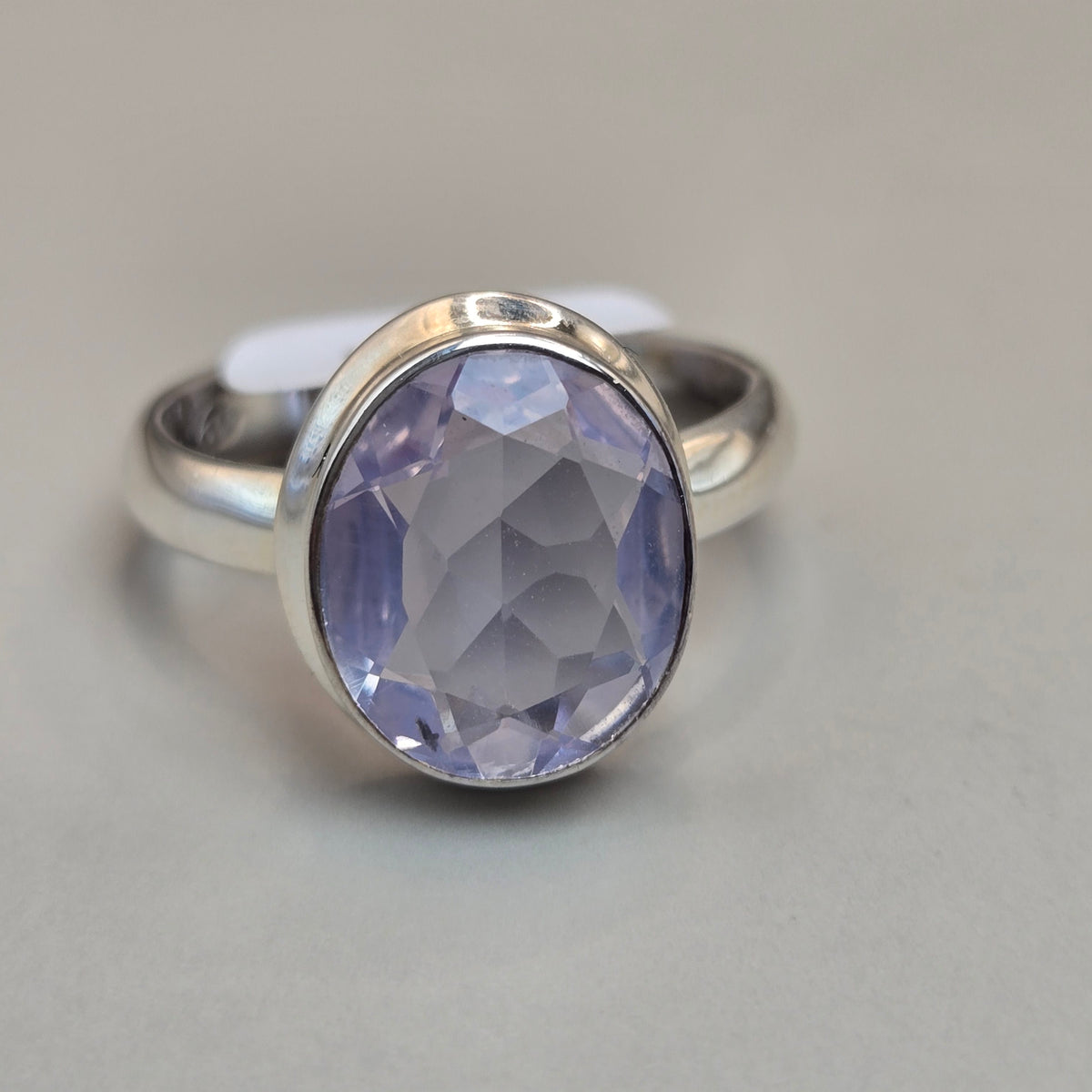 Faceted Lavendar Quartz Silver Rings