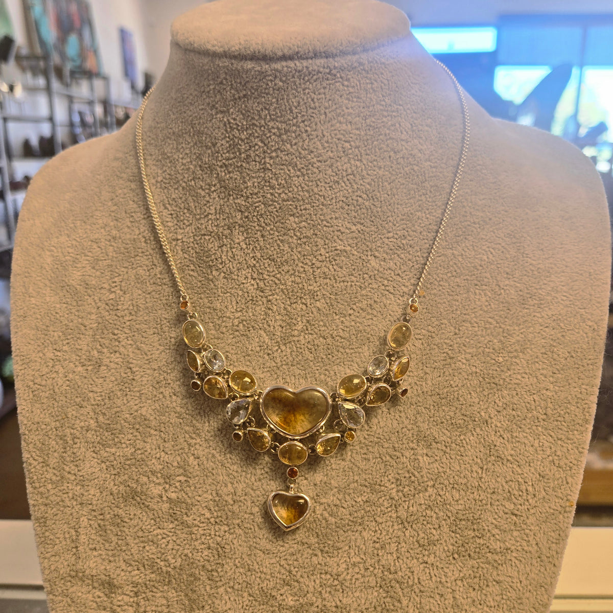 Citrine White Topaz Necklace
