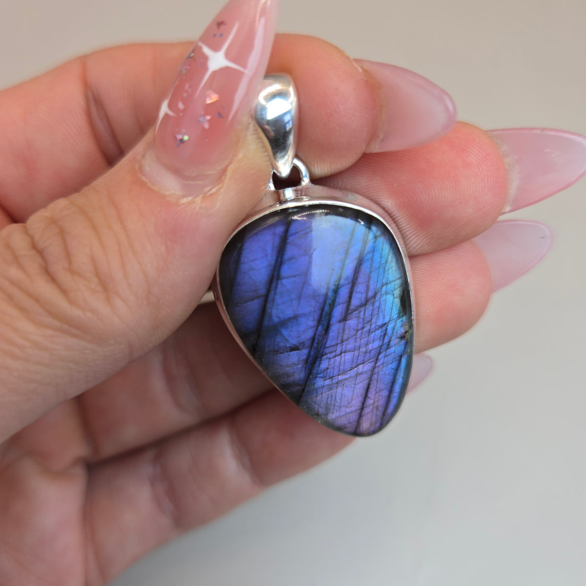 Purple Fire Labradorite Pendants