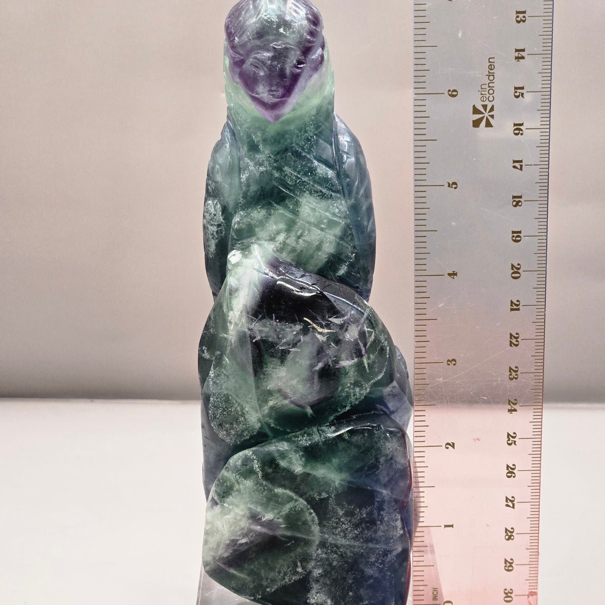 Fluorite Perched Parrot Carving