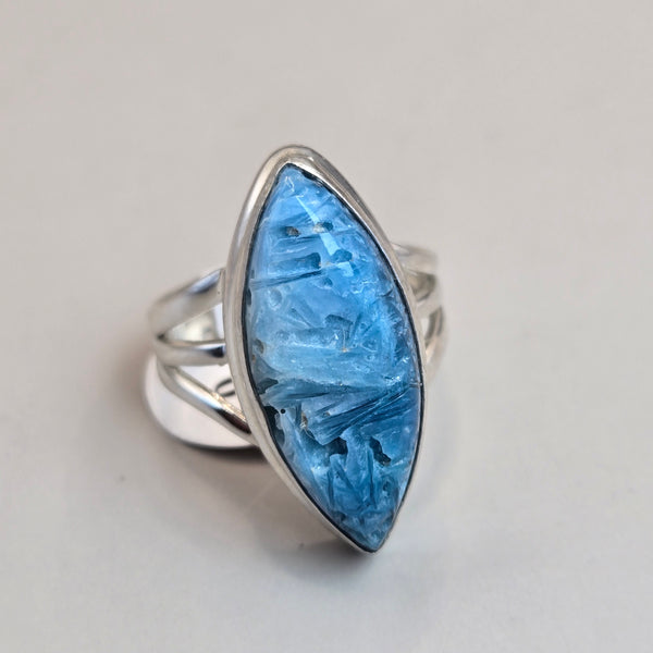 Blue Ice Glacierite Silver Rings