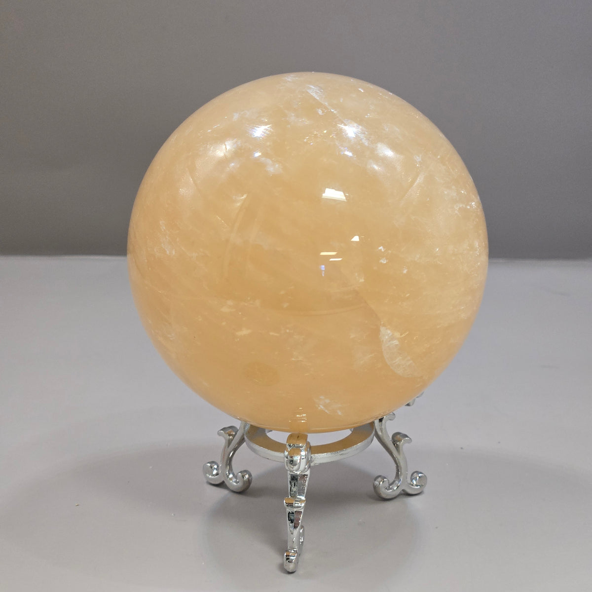Amber Calcite Sphere