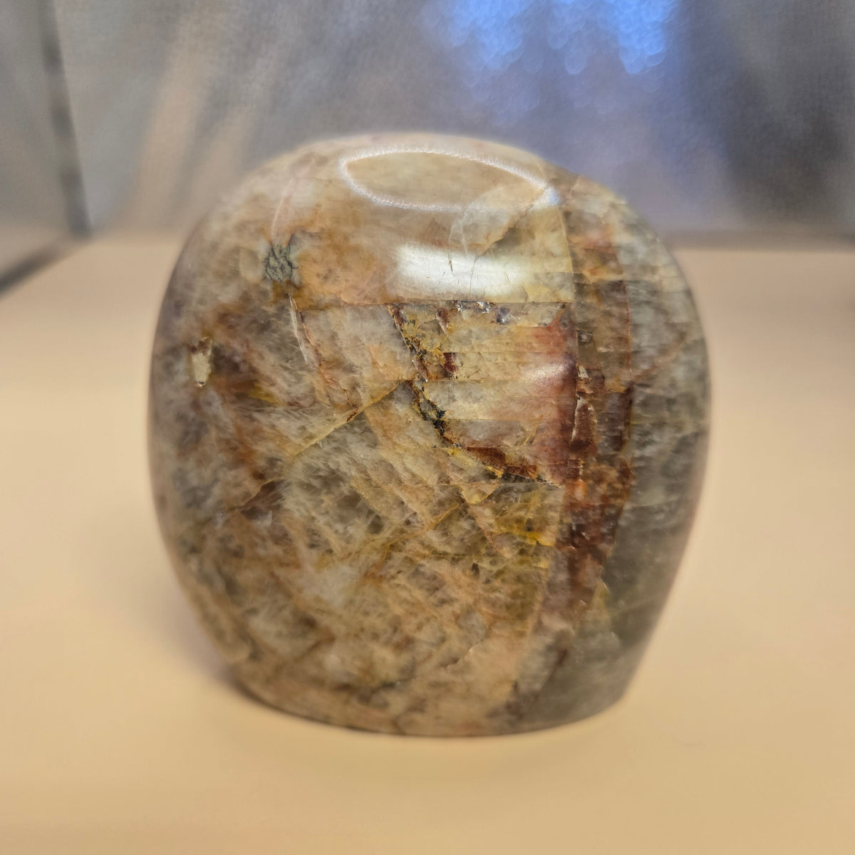 Peach and Black Moonstone Freeform