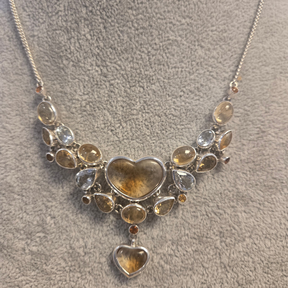 Citrine White Topaz Necklace