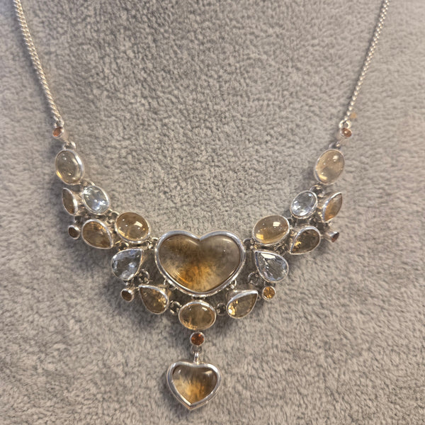 Citrine White Topaz Necklace