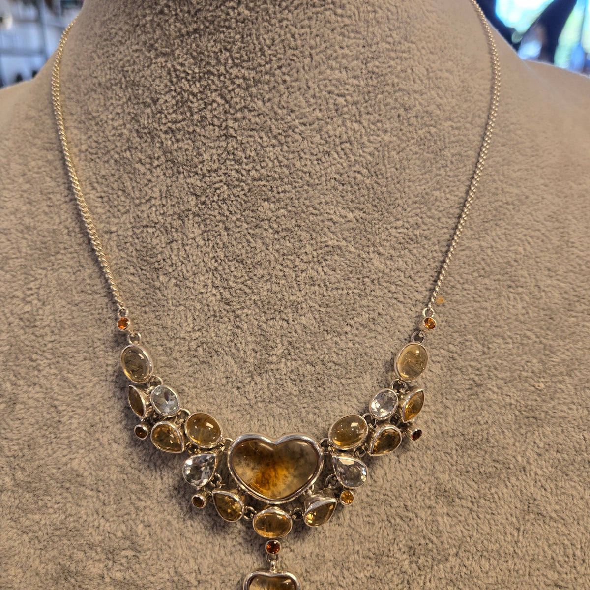 Citrine White Topaz Necklace
