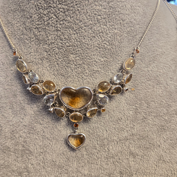 Citrine White Topaz Necklace
