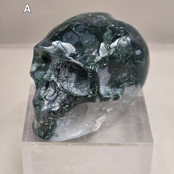 Moss Agate Skull