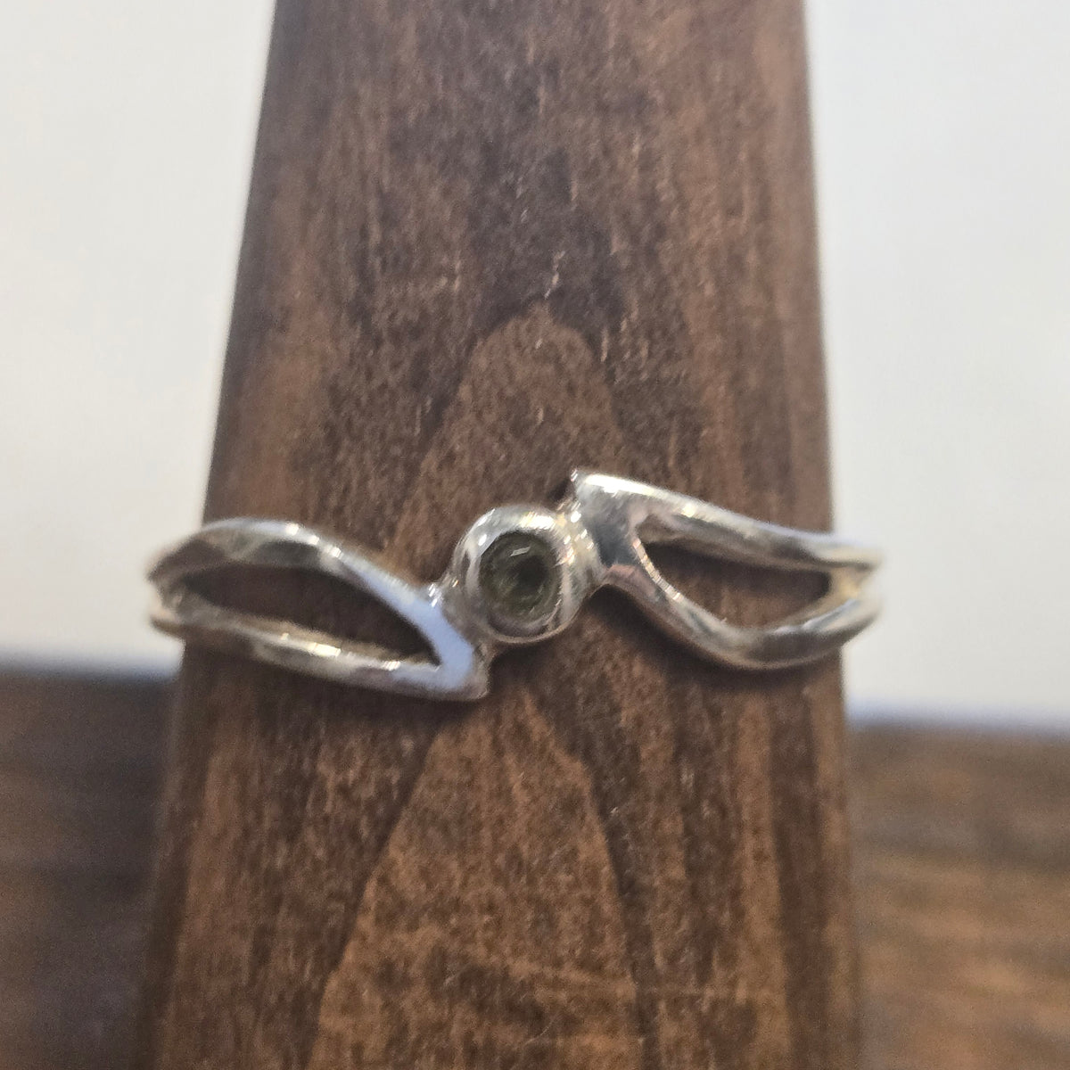 Moldavite delicate stacking ring