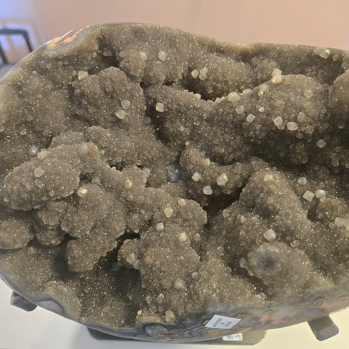 Black Amethyst Geode on stand