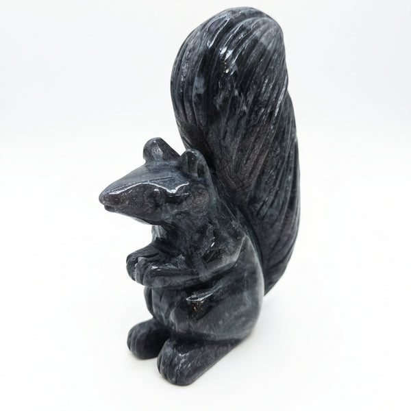 Squirrel Carving – [Choose Material: Garnet, Ocean Jasper, or Agate]