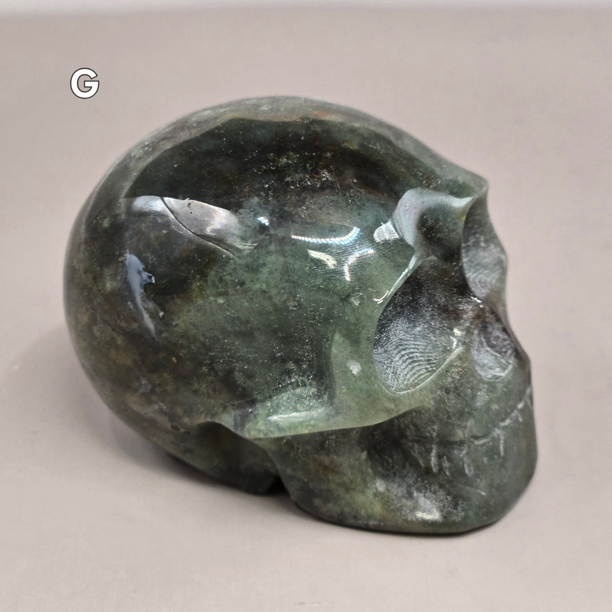 Moss Agate Skull