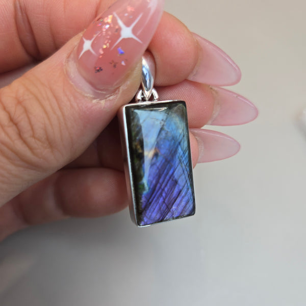Purple Fire Labradorite Pendants