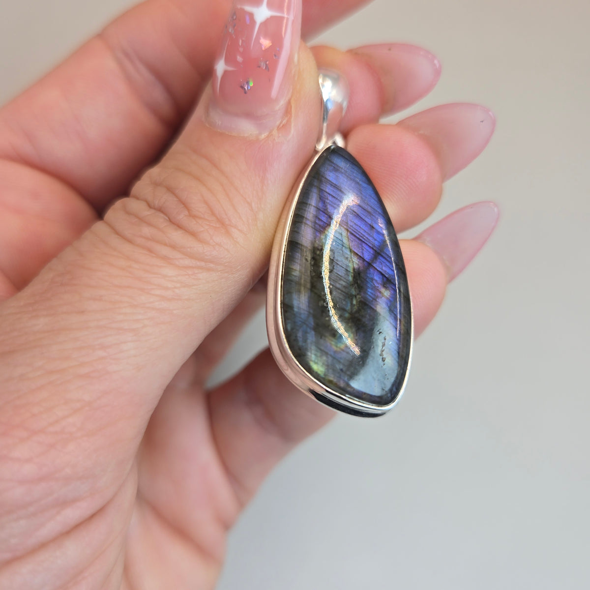 Purple Fire Labradorite Pendants
