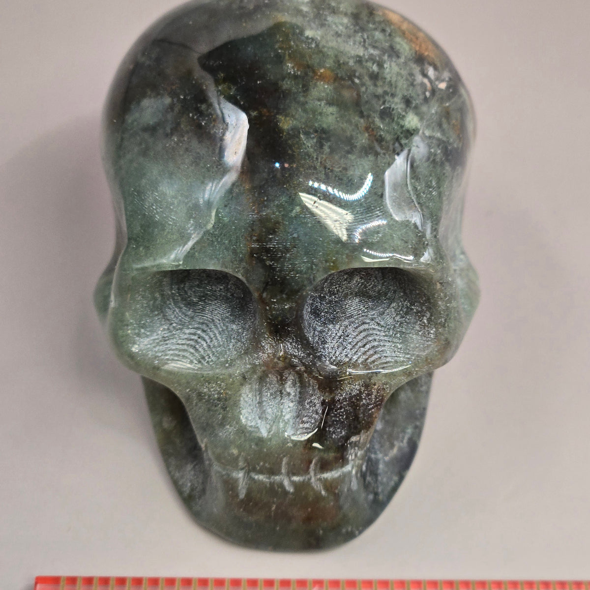 Moss Agate Skull