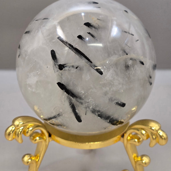 Black Tourmaline in Quartz Sphere