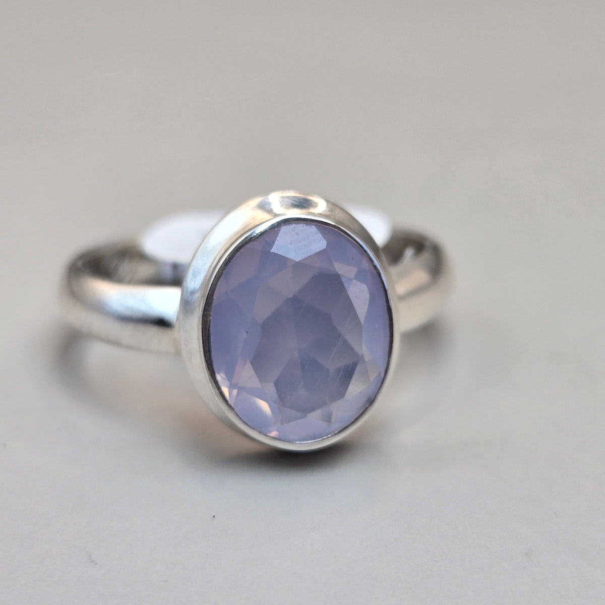 Faceted Lavendar Quartz Silver Rings