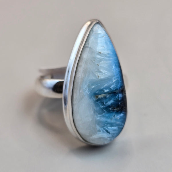 Blue Ice Glacierite Silver Rings
