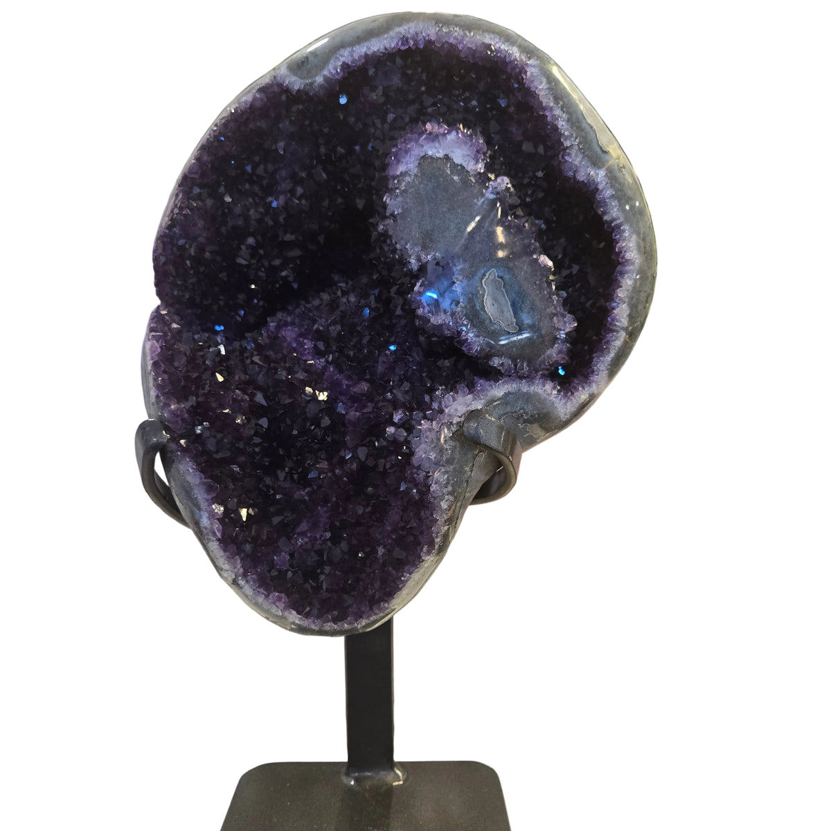 Amethyst geode on stand
