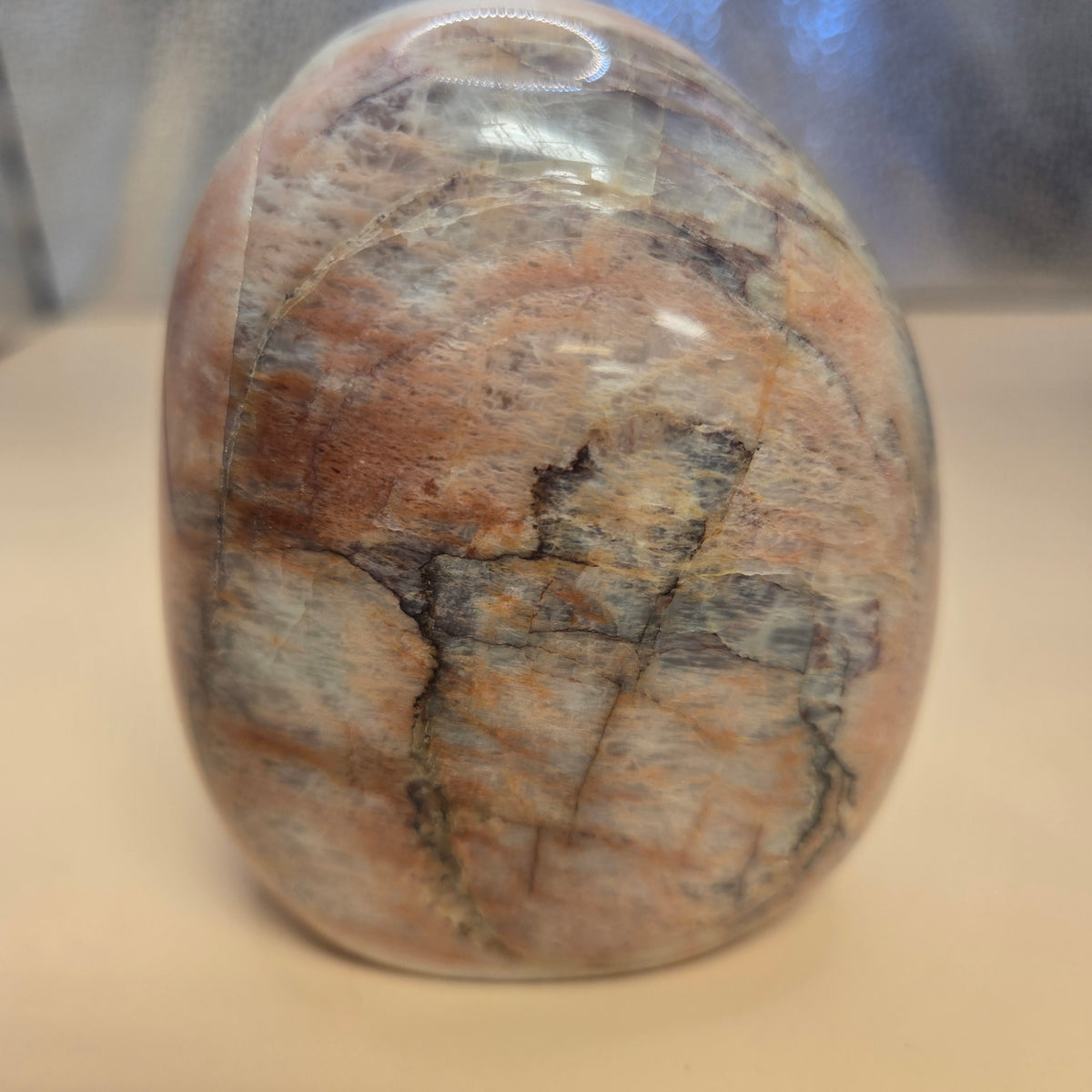 Peach and Black Moonstone Freeform