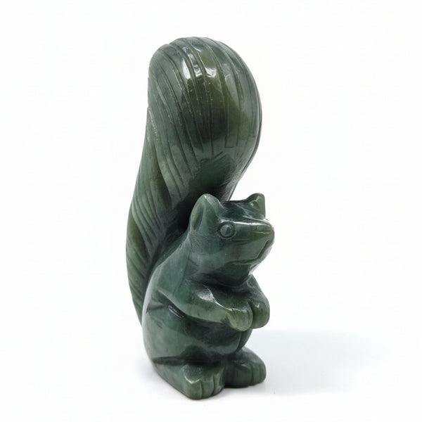 Squirrel Carving – [Choose Material: Garnet, Ocean Jasper, or Agate]