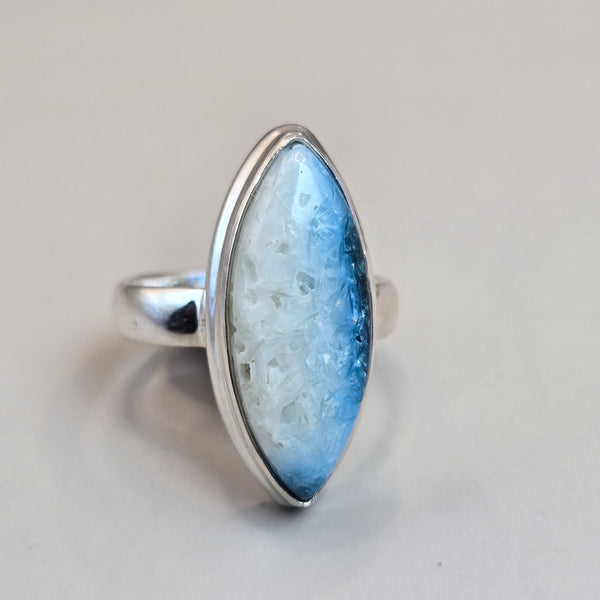 Blue Ice Glacierite Silver Rings