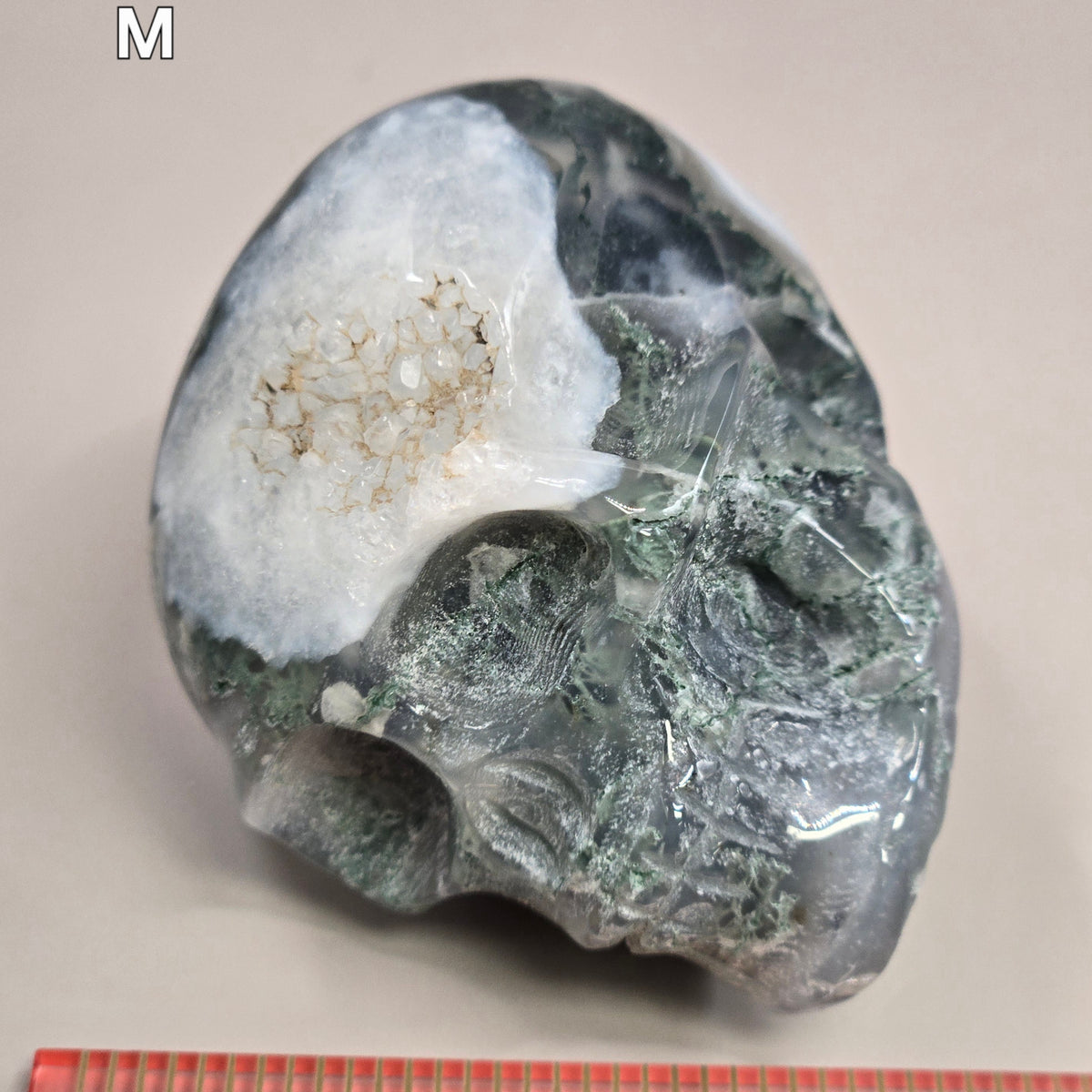 Moss Agate Skull